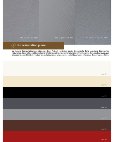 Radiateur eau chaude résine imitation pierre Graphite - Cosy art