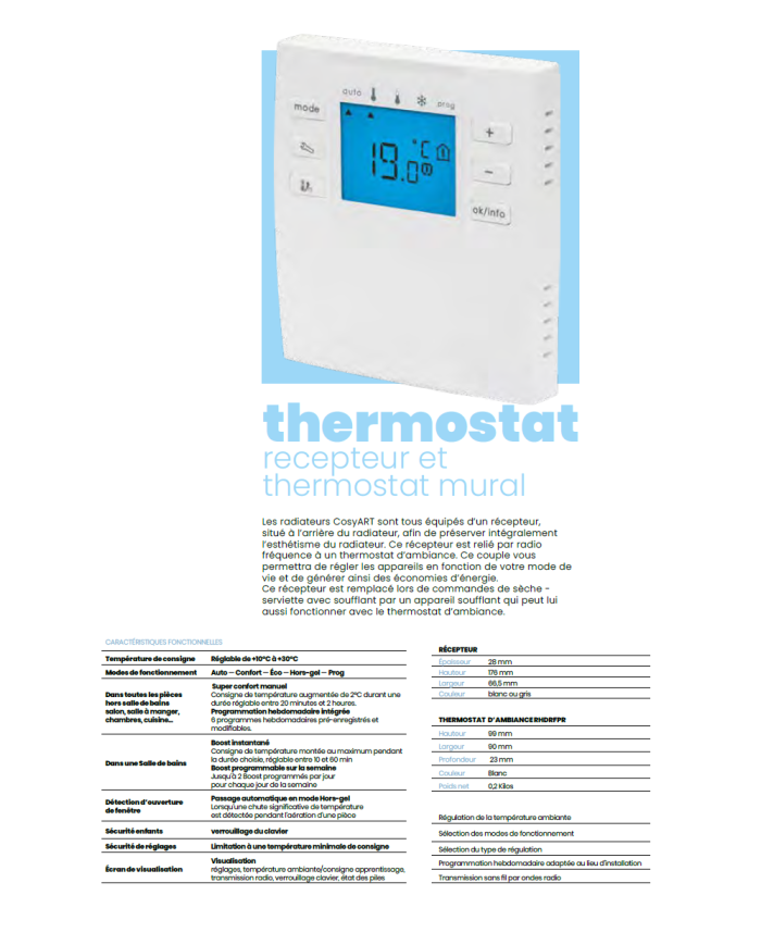 Radiateur électrique résine imitation pierre Graphite - Cosy art