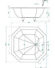 Baignoire octogonale Athènes - THG Paris