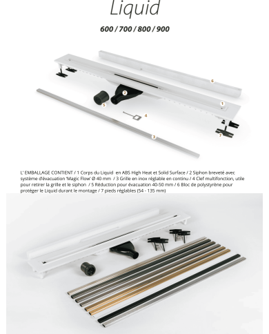 caniveau douche carrodrain | 26mm ultra-mince et discret