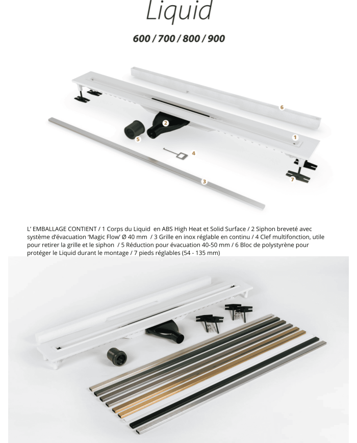 caniveau douche carrodrain | 26mm ultra-mince et discret