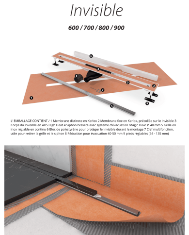 caniveau drain invisible carrodrain | 4 longueurs inox