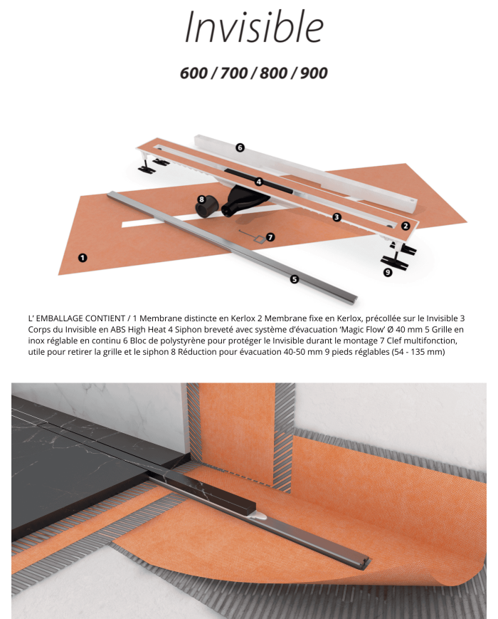 caniveau drain invisible carrodrain | 4 longueurs inox
