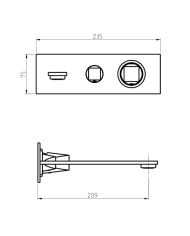 Kit mitigeur baignoire avec inverseur 2 voies Aline - Frattini