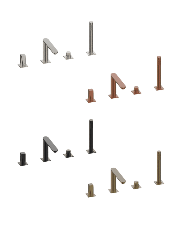 Mitigeur de bain sur gorge avec douchette et goulot Aline - Frattini