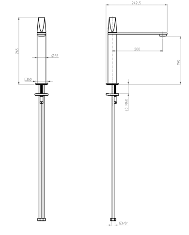 Mitigeur meduim lavabo à poser Aline - Frattini
