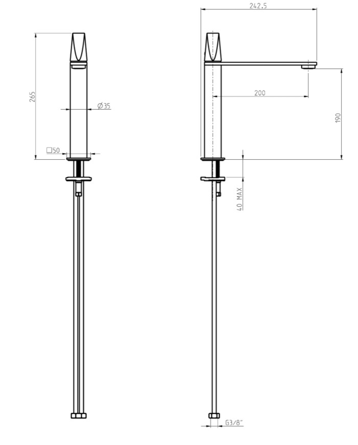 Mitigeur meduim lavabo à poser Aline - Frattini