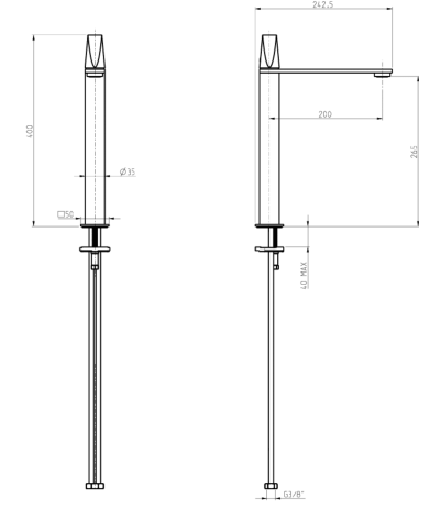 Mitigeur haut lavabo à poser Aline - Frattini