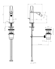 Mitigeur bidet avec vidage Aline - Frattini