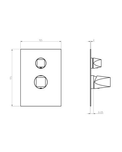 Monocommande encastrée 2 voie Aline - Frattini
