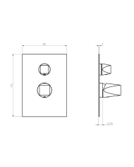 Monocommande encastrée 2 voie Aline - Frattini