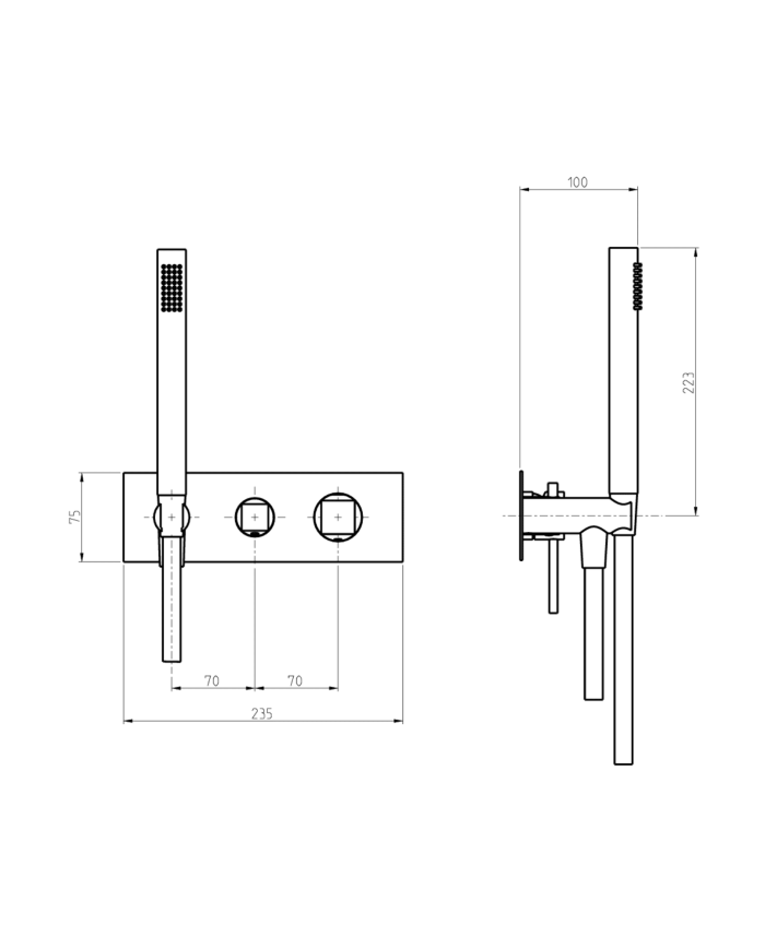 Kit mitigeur encastré 2/3 voies Aline - Frattini