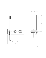 Kit mitigeur encastré 2/3 voies Aline - Frattini