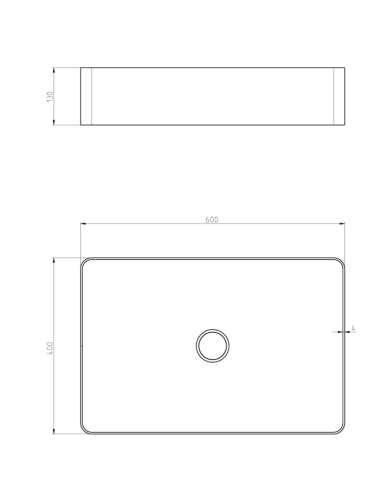 Vasque à poser 400x600mm Aline - Frattini