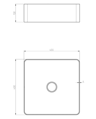Vasque à poser 400 × 400mm Aline - Frattini