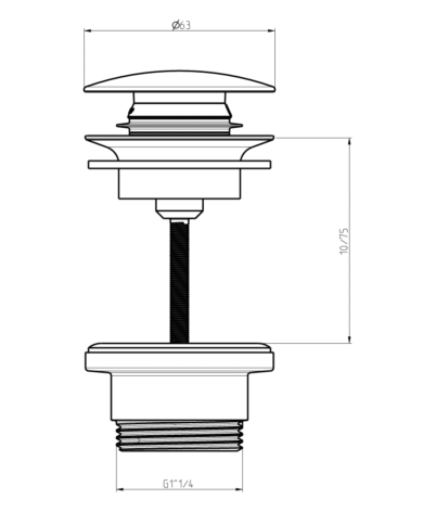 Vidage automatique avec hauteur réglable Aline - Frattini