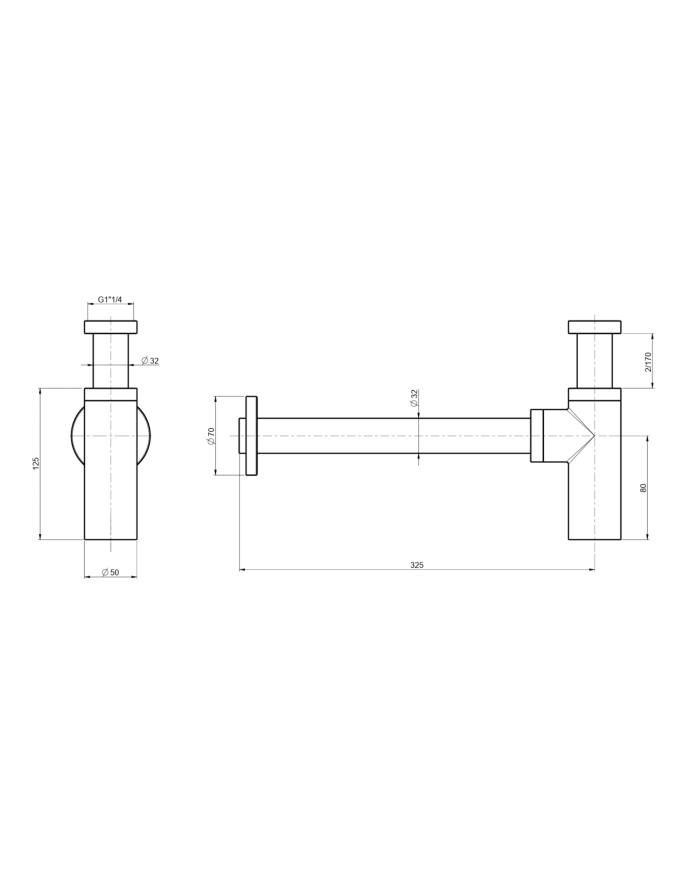 Siphon minimaliste 1”1/4 Aline - Frattini