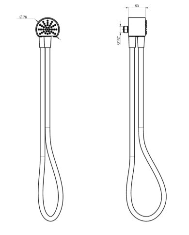 Coude murale + flexible + douchette Aline - Frattini