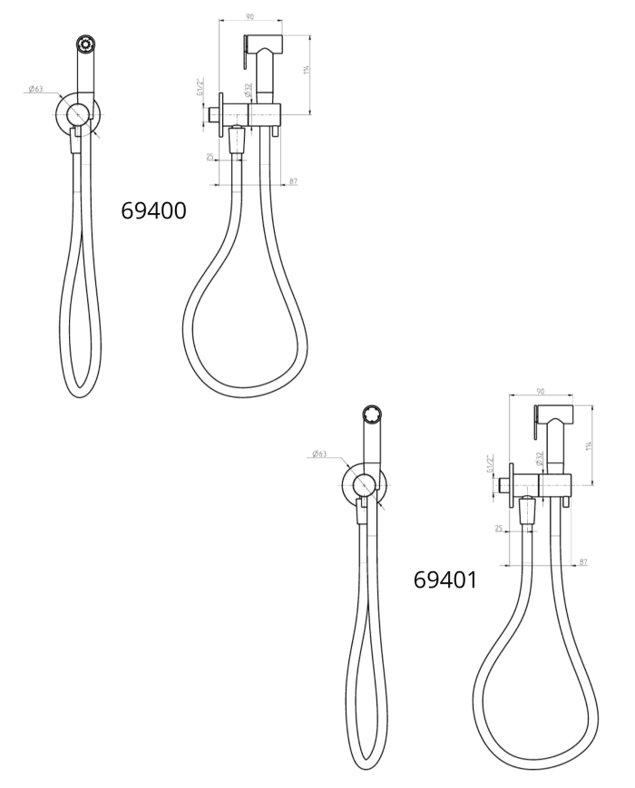 Douchette + flexible Aline - Frattini