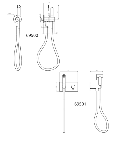 Douchette + flexible 2 Aline - Frattini