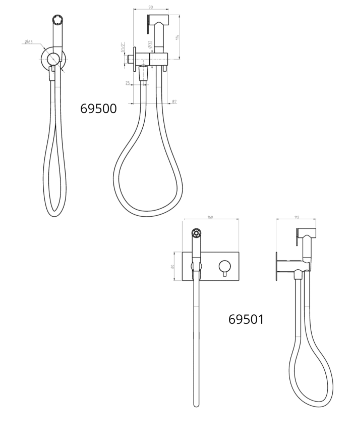 Douchette + flexible 2 Aline - Frattini