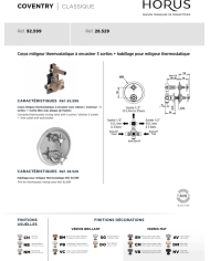 Mitigeur thermostatique 3 sorties Coventry Horus