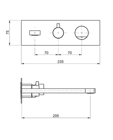 Kit mitigeur baignoire avec inverseur 2/3 voies Borgia - Frattini