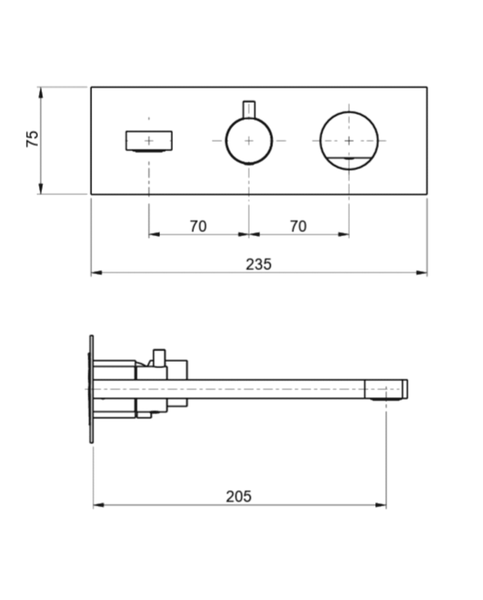 Kit mitigeur baignoire avec inverseur 2/3 voies Borgia - Frattini