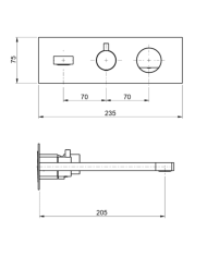 Kit mitigeur baignoire avec inverseur 2/3 voies Borgia - Frattini