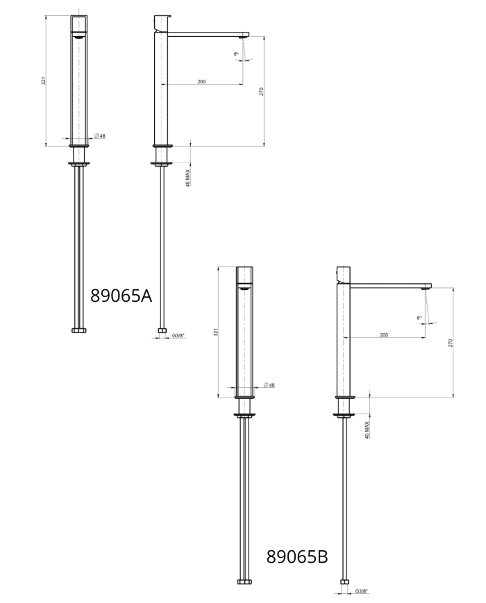 Mitigeur haut lavabo Borgia - Frattini