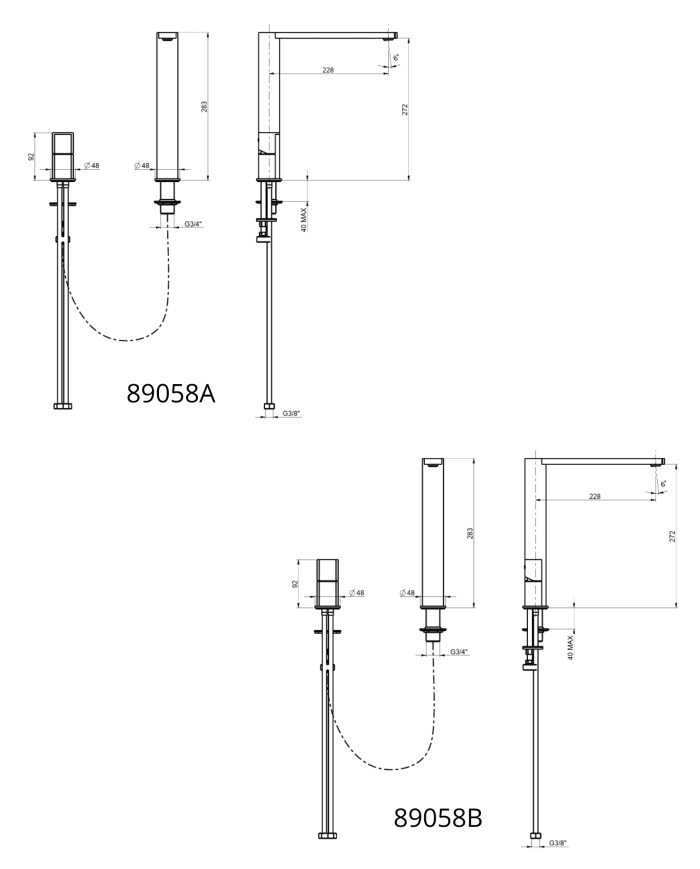 Mitigeur monocommande 2 trous Borgia - Frattini