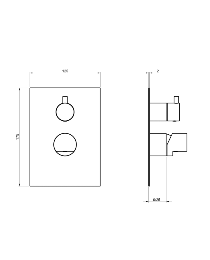 Monocommande encastré 2 voie Borgia - Frattini