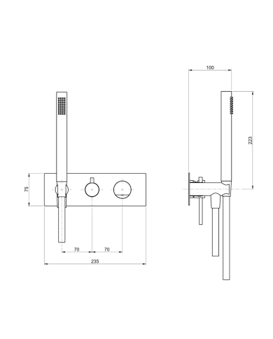 Kit mitigeur douche avec inverseur 2/3 voies Borgia - Frattini