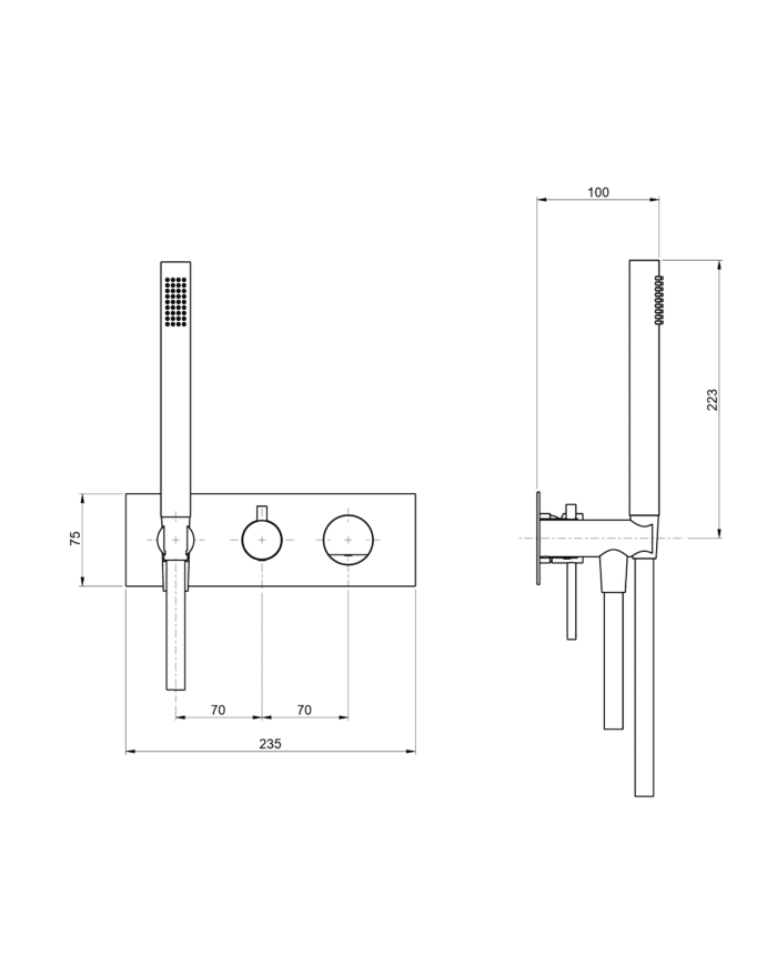 Kit mitigeur douche avec inverseur 2/3 voies Borgia - Frattini