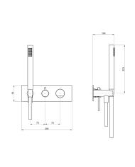 Kit mitigeur douche avec inverseur 2/3 voies Borgia - Frattini