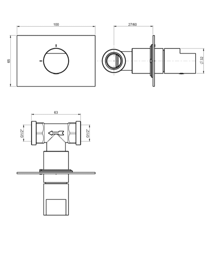 Robinet d'arrêt 2 pièces Borgia - Frattini