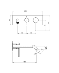 Kit mitigeur baignoire inverseur 2/3 voies Pepe XL - Frattini