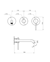 Mitigeur baignoire rond 2/3 voies Pepe XL - Frattini