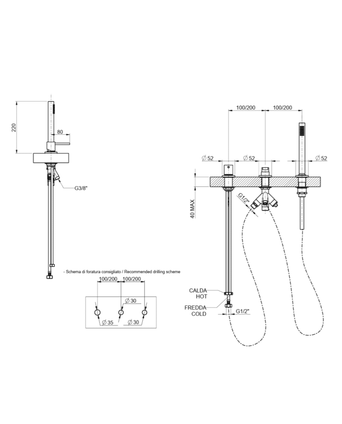 Mitigeur bain sur gorge Pepe XL - Frattini