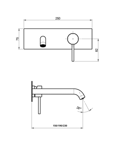 Mitigeur de lavabo encastré Pepe XL - Frattini