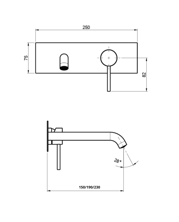 Mitigeur de lavabo encastré Pepe XL - Frattini