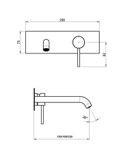 Mitigeur de lavabo encastré Pepe XL - Frattini