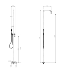Colonne de douche bord piscine Pepe XL - Frattini