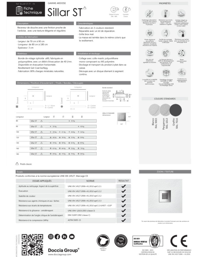Receveur de douche Pomez effet ardoise – Doccia Group