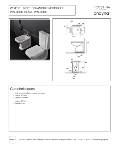 Bidet rétro Waldorf - Ondyna