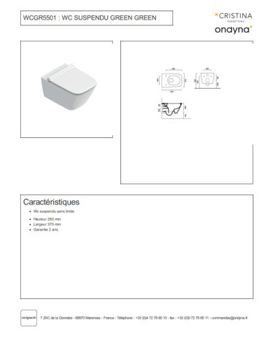 WC suspendu Green - Ondyna