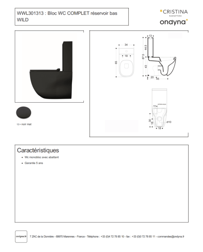 WC Wild monobloc - Ondyna