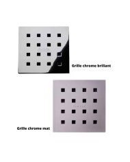 Grille carrée en chrome pour receveur de douche PIEDRA, Doccia Group, finition brillante ou mate.