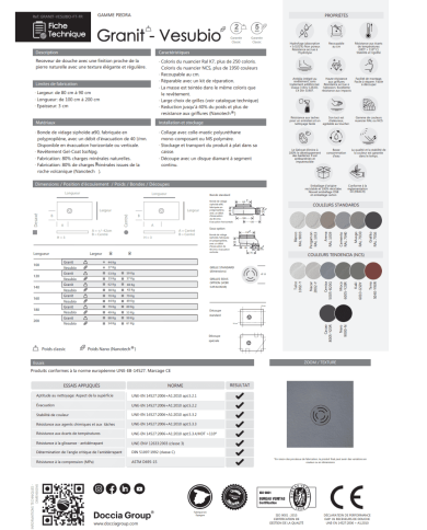 Receveur douche Vesubio effet pierre - Doccia Group