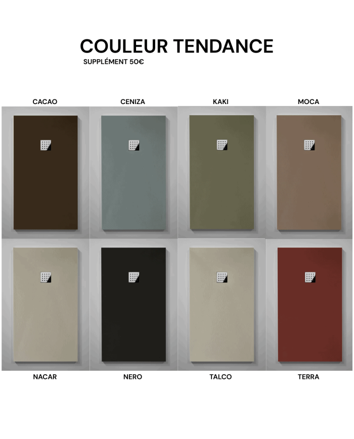 Receveur douche BASALTO effet ardoise - Doccia Group